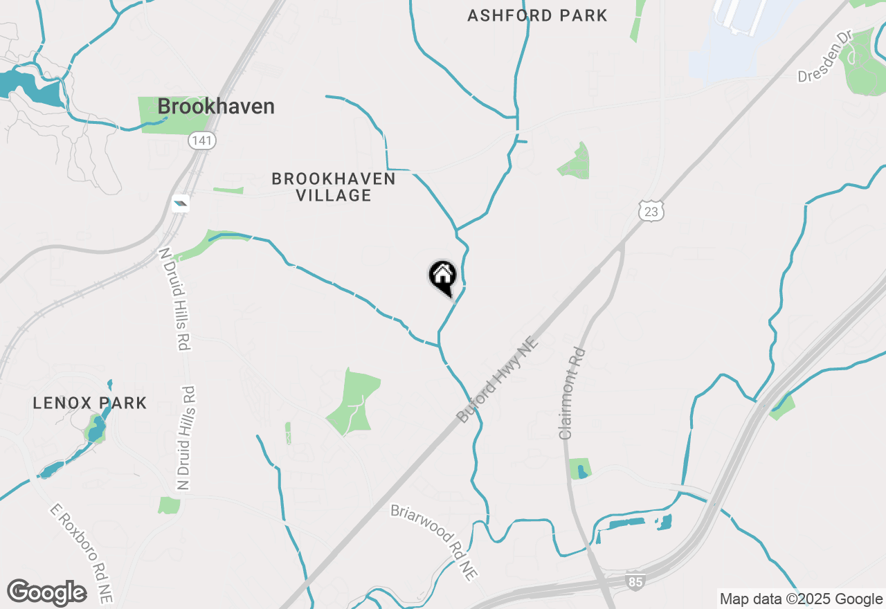 Map of 2383 Poplar Springs Drive Ne, Brookhaven, GA 30319