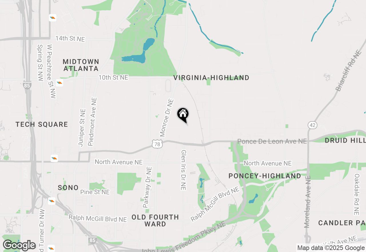 Map of 582 Saint Charles Avenue Ne, Atlanta, GA 30308