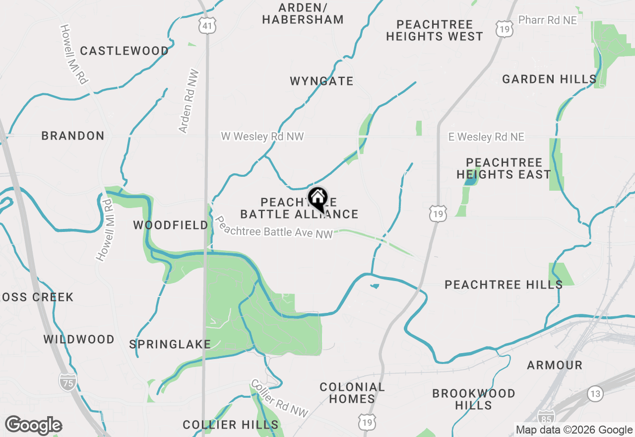 Map of 2479 Dellwood Drive Nw, Atlanta, GA 30305