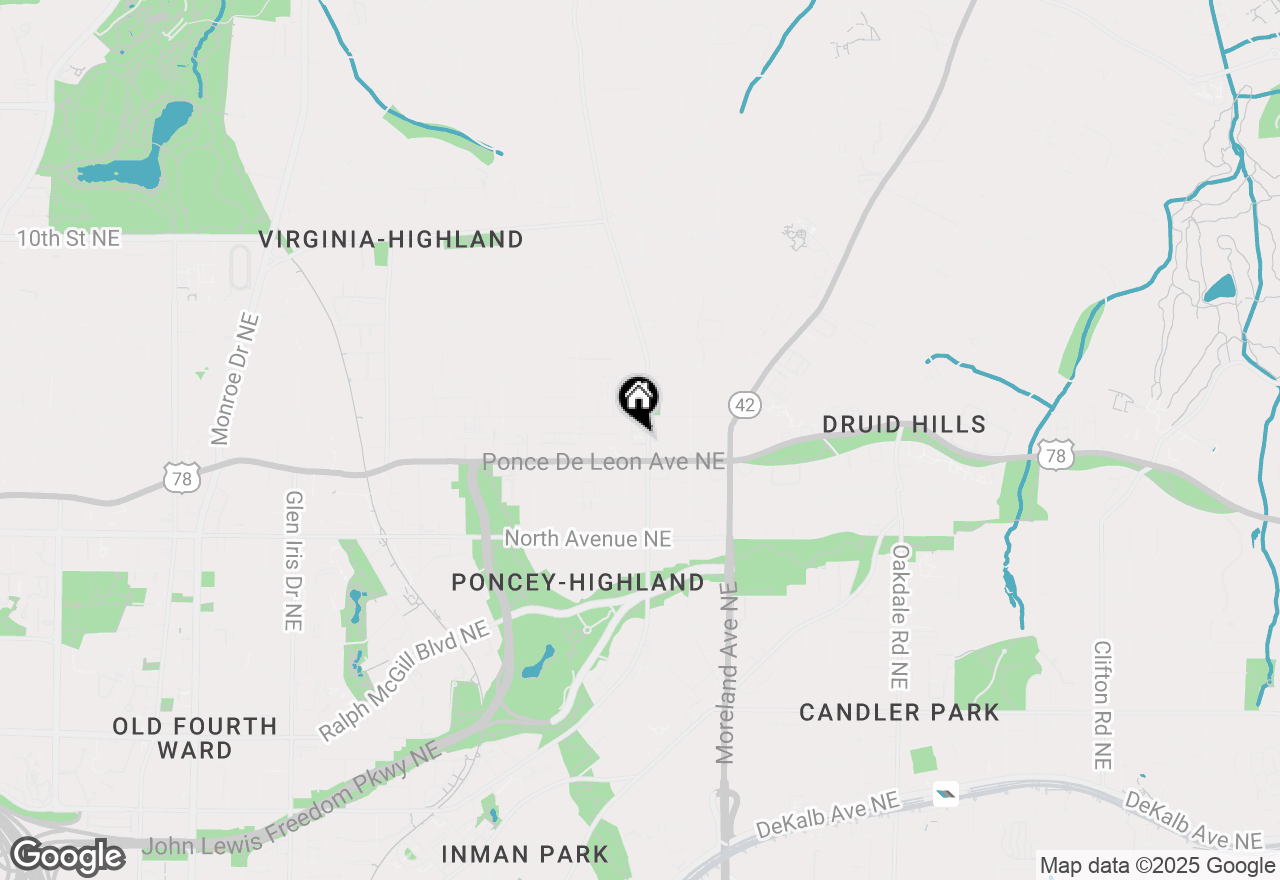 Map of 734 N Highland Avenue #7, Atlanta, GA 30306