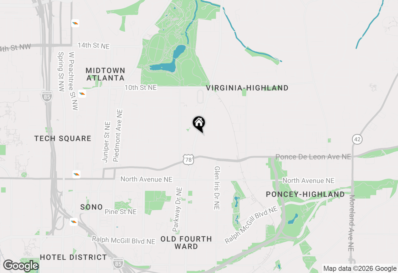 Map of 795 Monroe Drive Ne, Atlanta, GA 30308