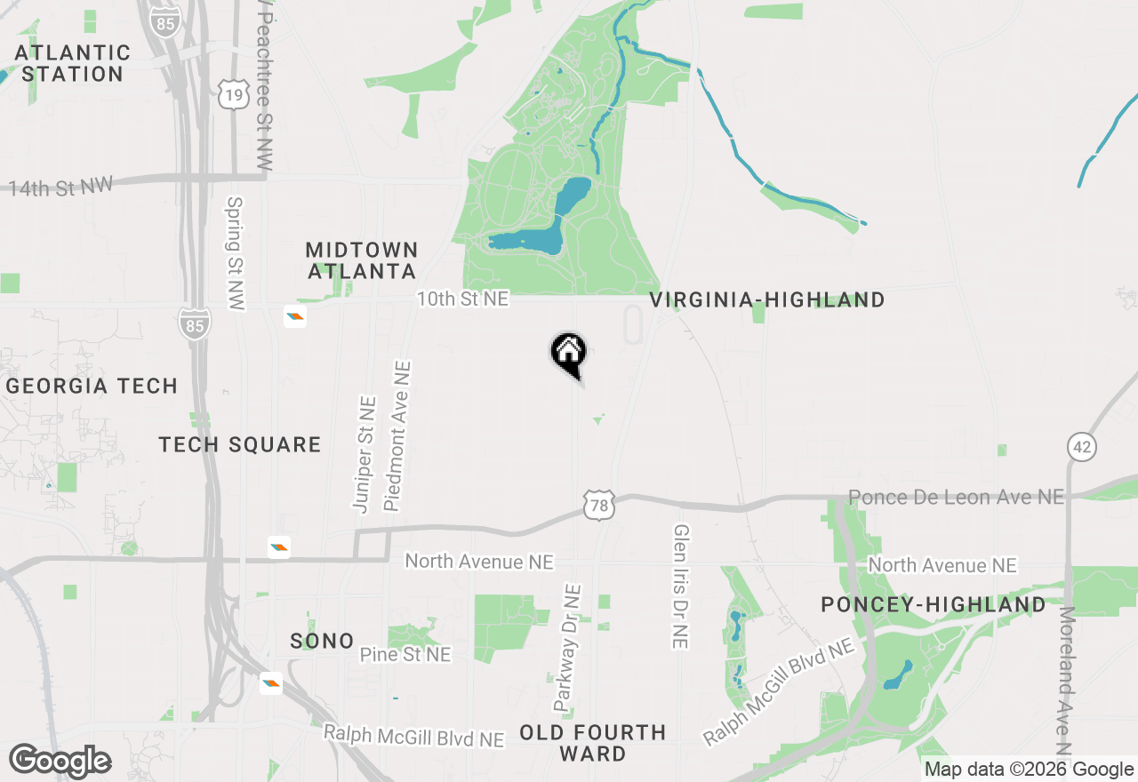 Map of 858 Charles Allen Drive Ne #1, Atlanta, GA 30308