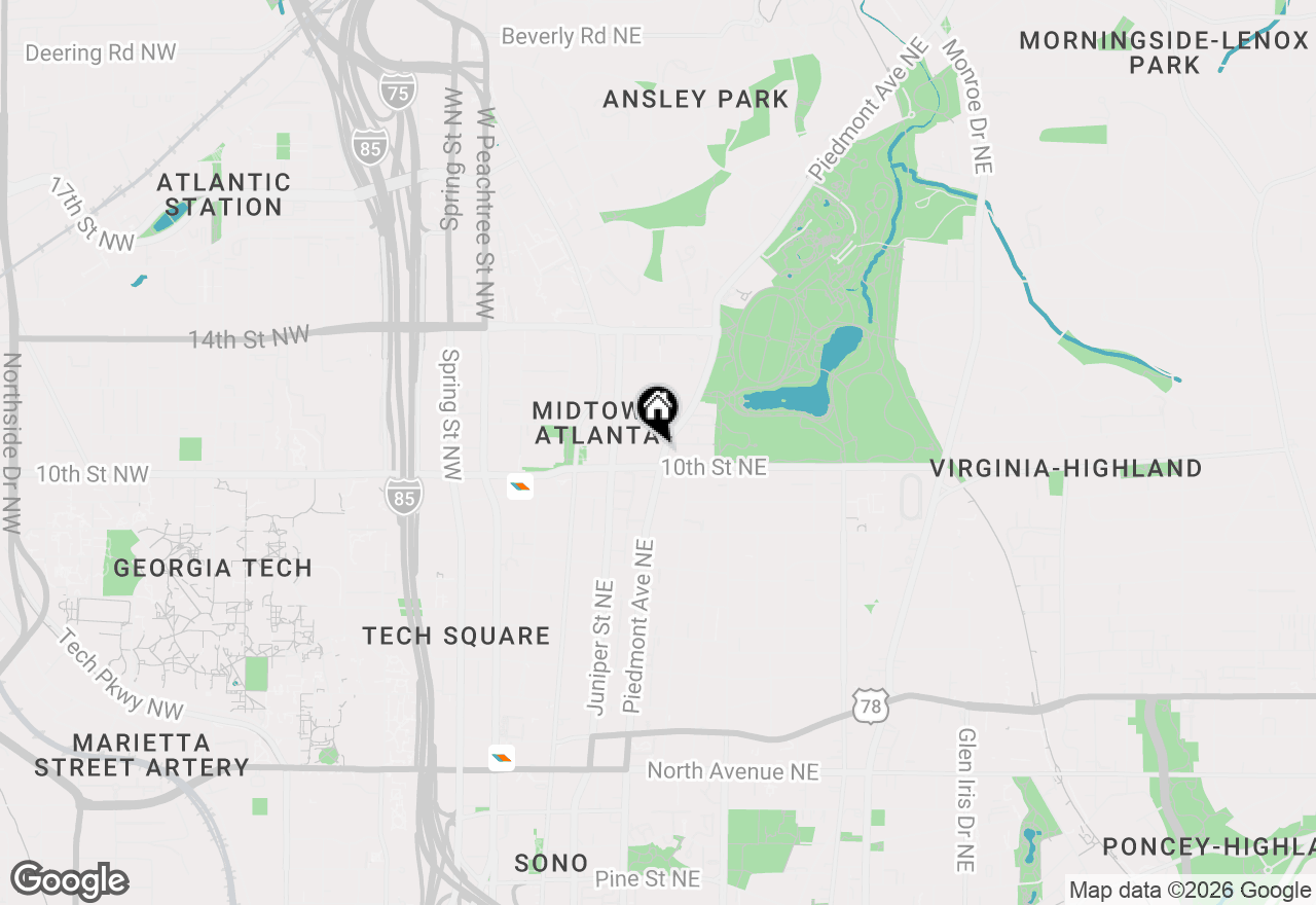 Map of 1012 Piedmont Avenue Ne, Atlanta, GA 30309