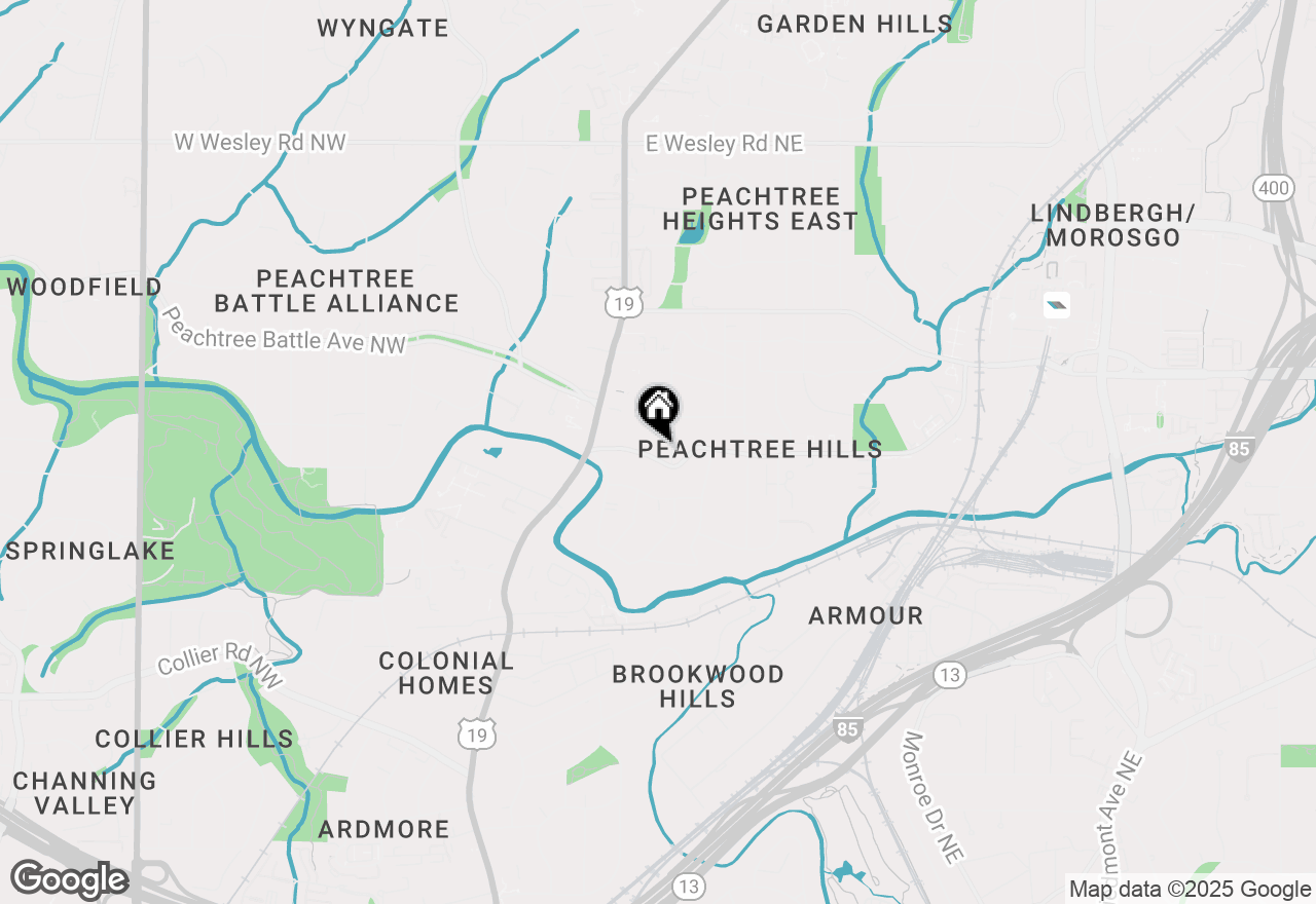 Map of 68 Peachtree Hills Avenue Ne, Atlanta, GA 30305