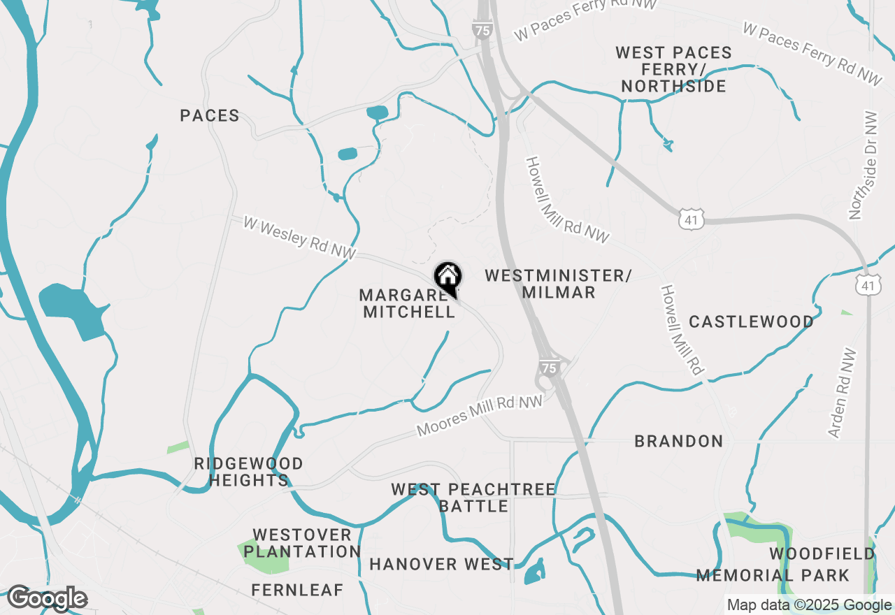 Map of 1442 W Wesley Road Nw, Atlanta, GA 30327
