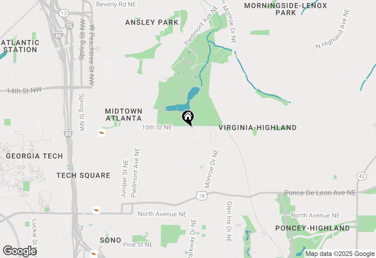 Map of 411 10th Street Ne #6, Atlanta, GA 30309