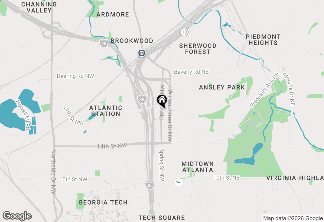Map of 1301 Spring Street Nw #B2, Atlanta, GA 30309