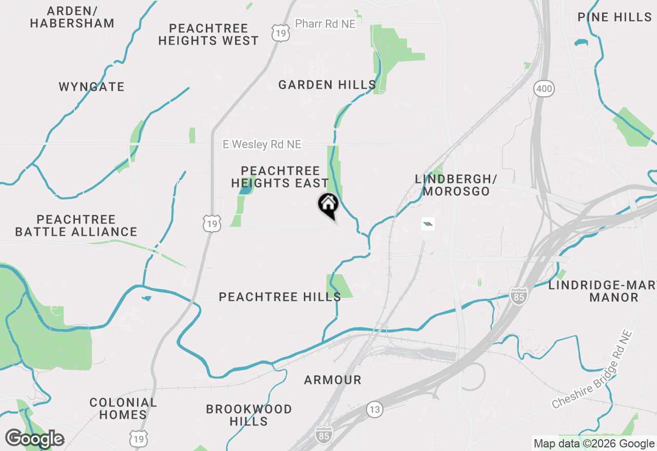 Map of 2492 Parkdale Place Ne, Atlanta, GA 30305