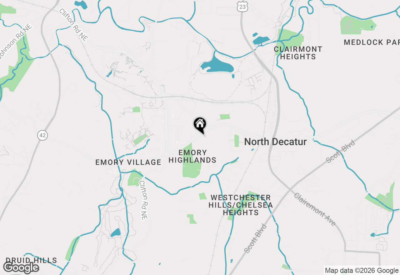 Map of 1904 Ridgewood Drive Ne, Atlanta, GA 30307