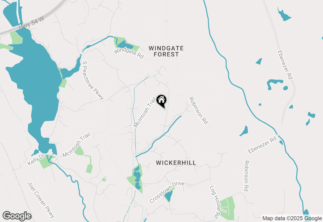 Map of 206 Sandown Drive, Peachtree City, GA 30269