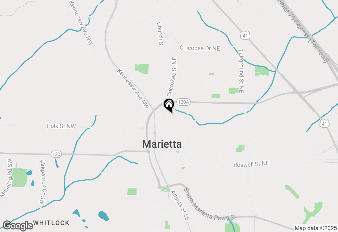 Map of 222 Cherokee Street, Marietta, GA 30060
