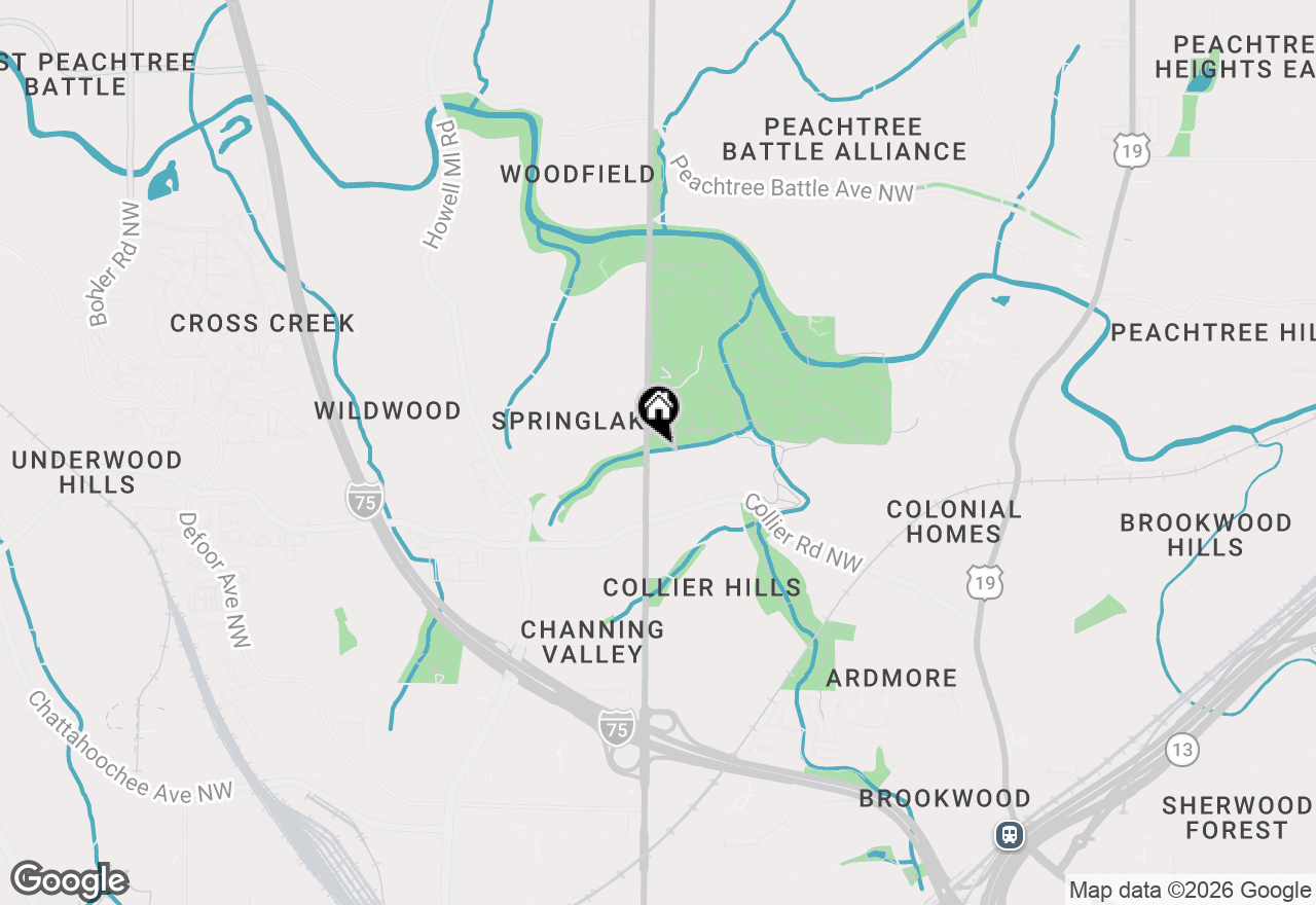 Map of 585 Overbrook Drive Nw, Atlanta, GA 30318