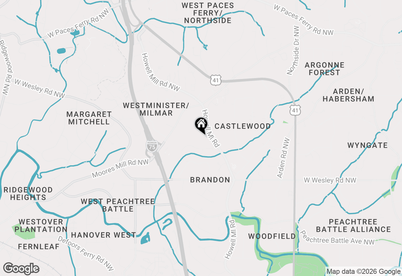 Map of 2888 Howell Mill Road Nw, Atlanta, GA 30327