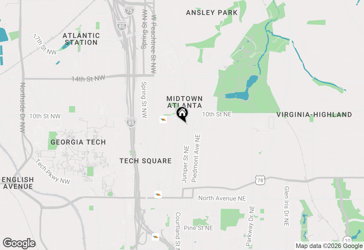 Map of 943 Peachtree Street Ne #705, Atlanta, GA 30309