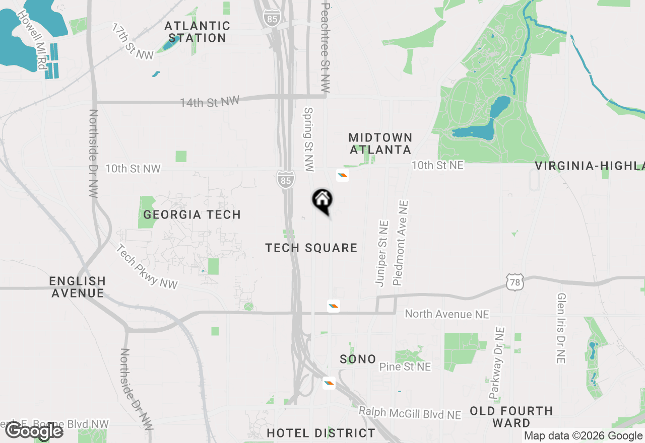 Map of 845 Spring Street Nw #130, Atlanta, GA 30308