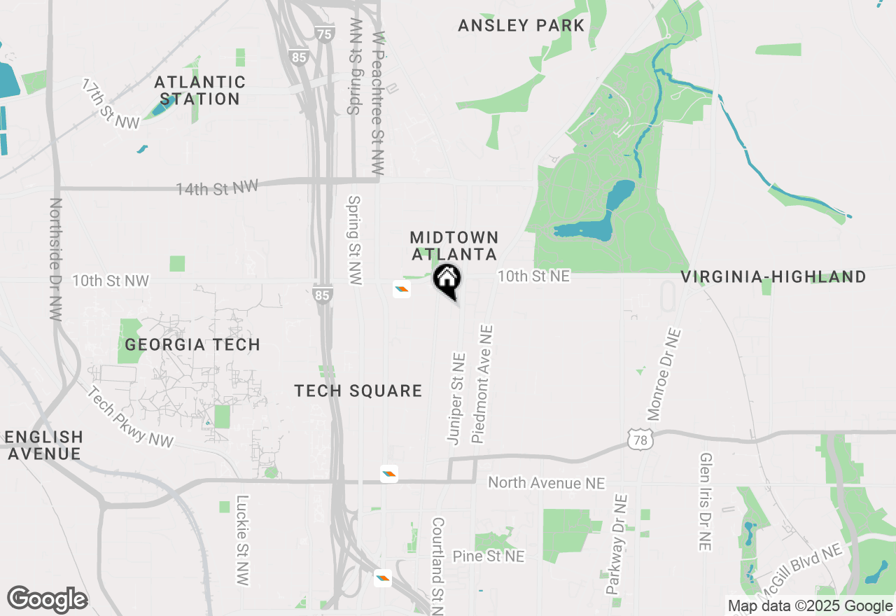 Map of 923 Peachtree Street Ne #1433, Atlanta, GA 30309