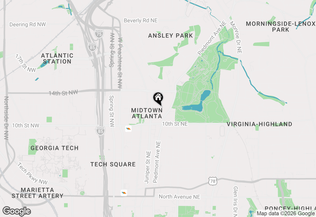 Map of 187 12th Street Ne, Atlanta, GA 30309