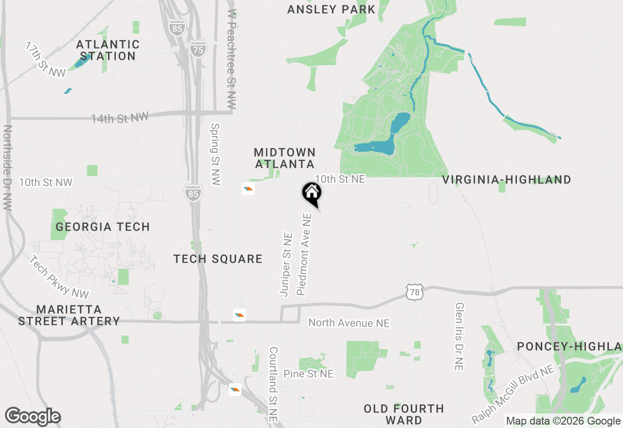 Map of 907 Piedmont Avenue #4, Atlanta, GA 30309