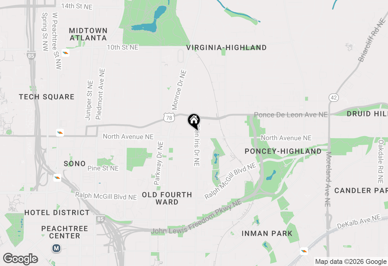 Map of 620 Glen Iris Drive #223, Atlanta, GA 30308