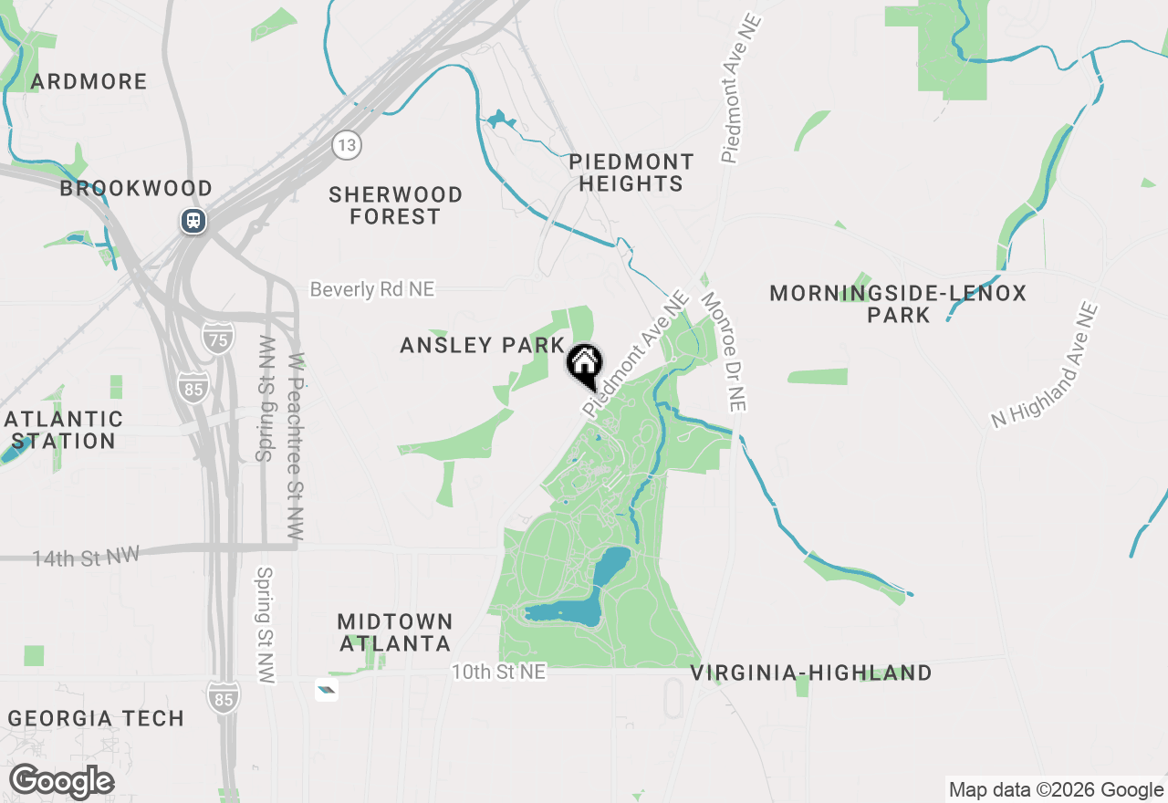 Map of 7 Park Lane Ne #J, Atlanta, GA 30309