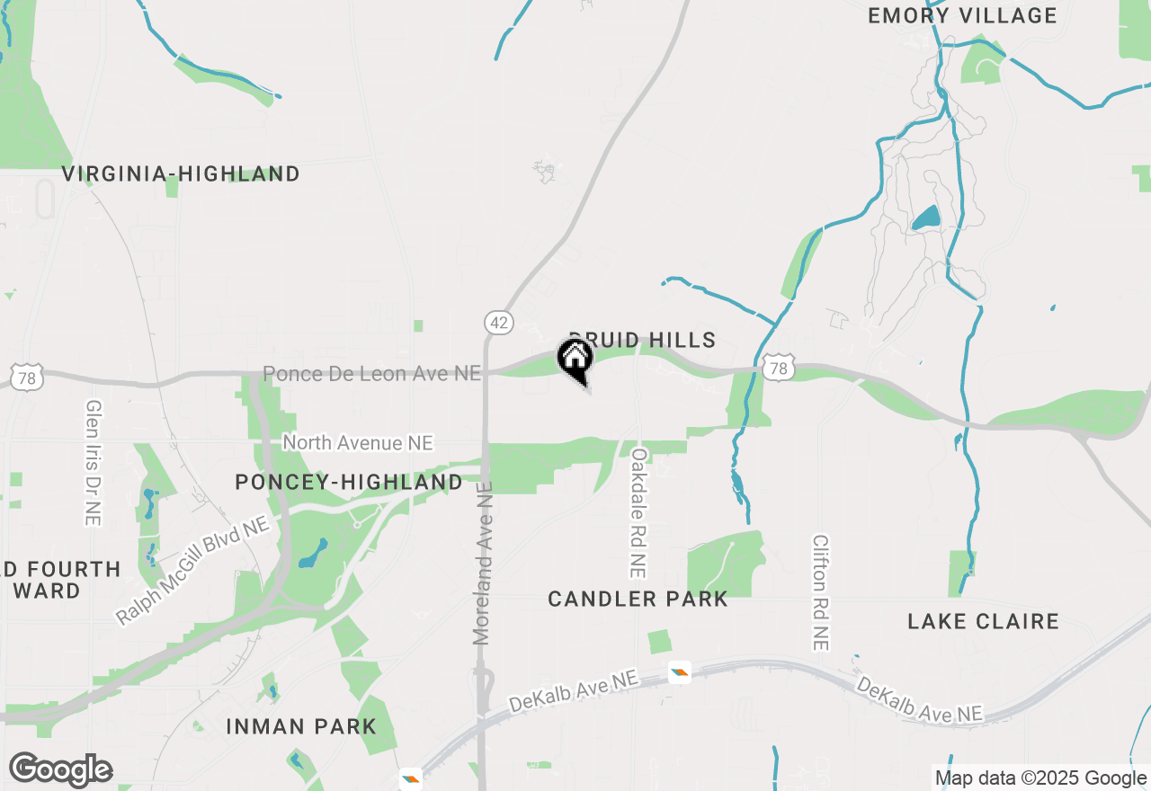 Map of 1308 Fairview Road Ne, Atlanta, GA 30306