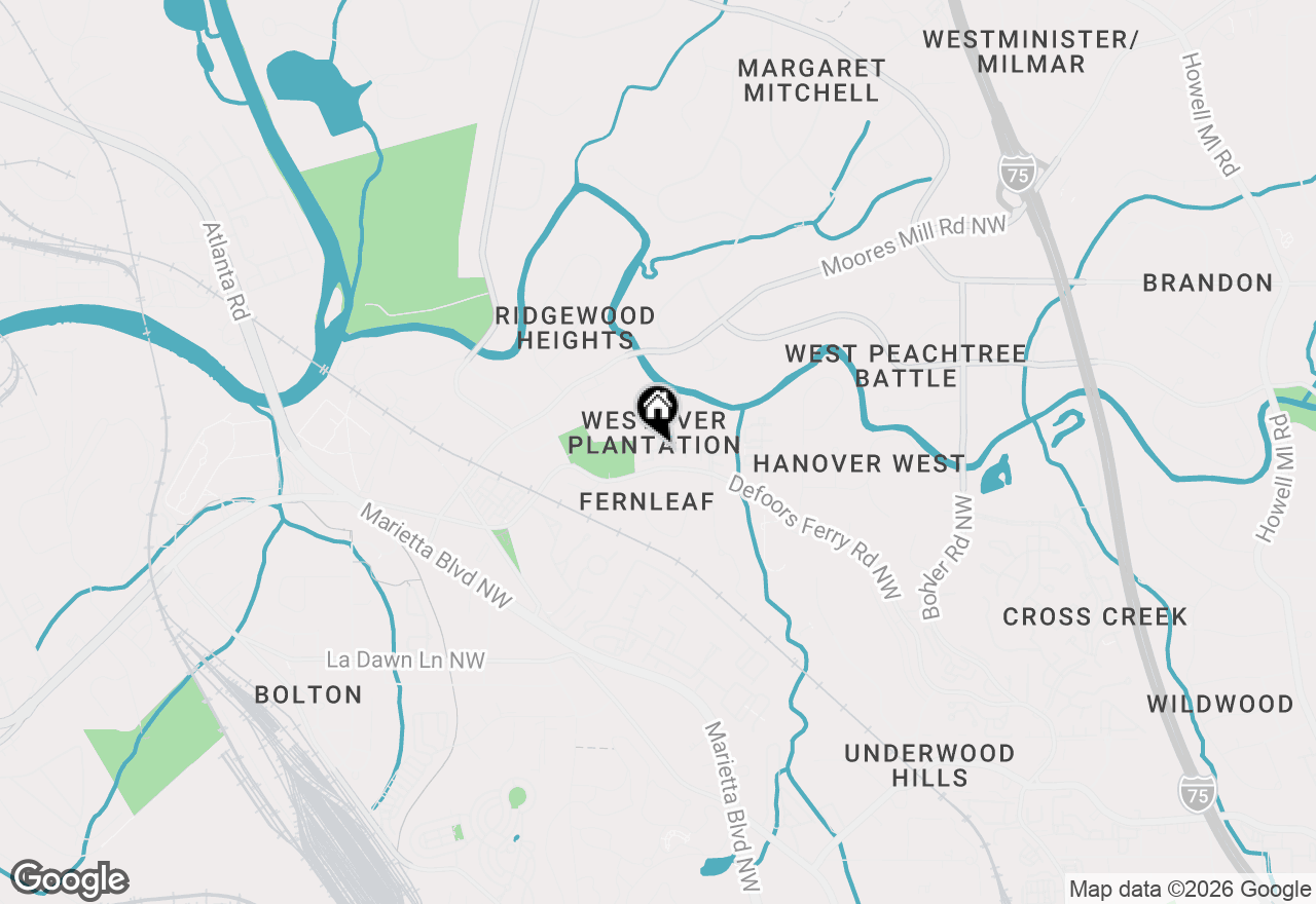 Map of 12 Bassett Hall Place Nw, Atlanta, GA 30318