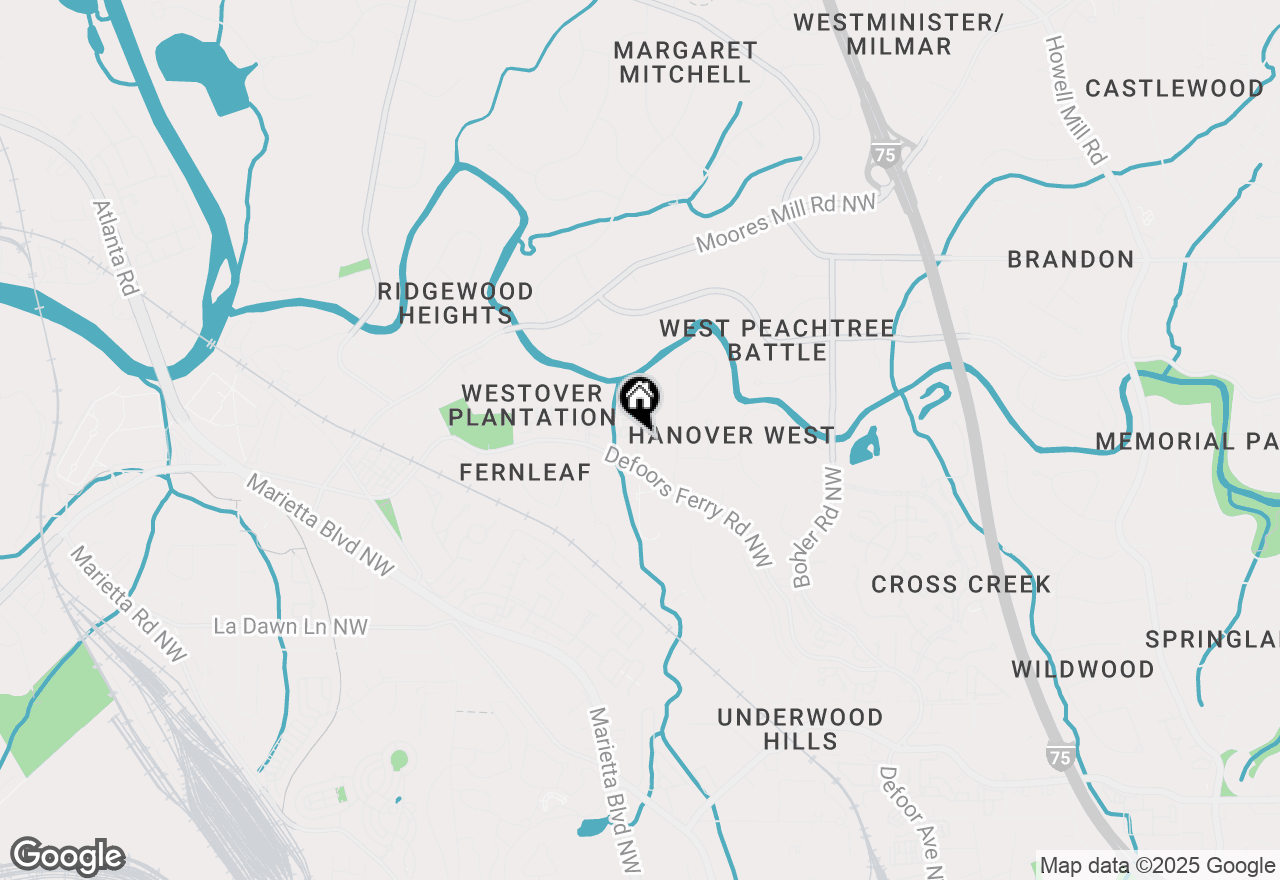 Map of 1 Walnut Hill Place Nw, Atlanta, GA 30318
