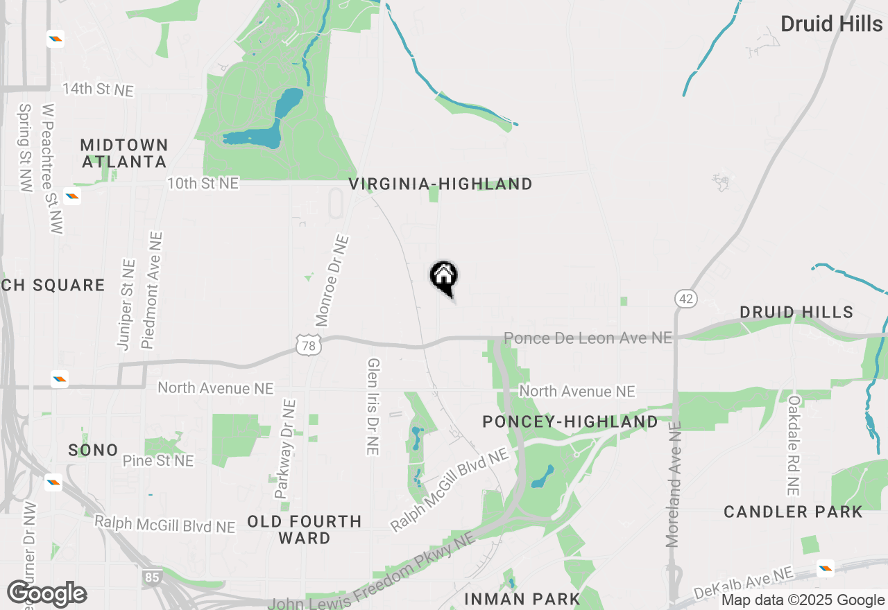 Map of 738 Saint Charles Avenue Ne, Atlanta, GA 30306