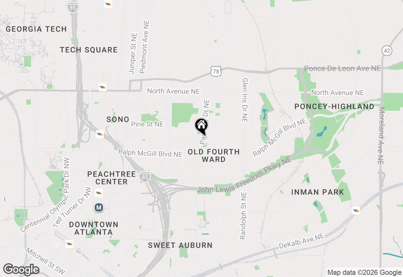 Map of 420A Parkway Drive Ne, Atlanta, GA 30308