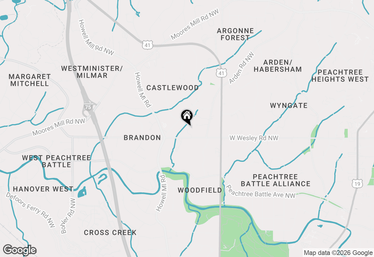 Map of 2770 Carmon On Wesley Nw, Atlanta, GA 30327