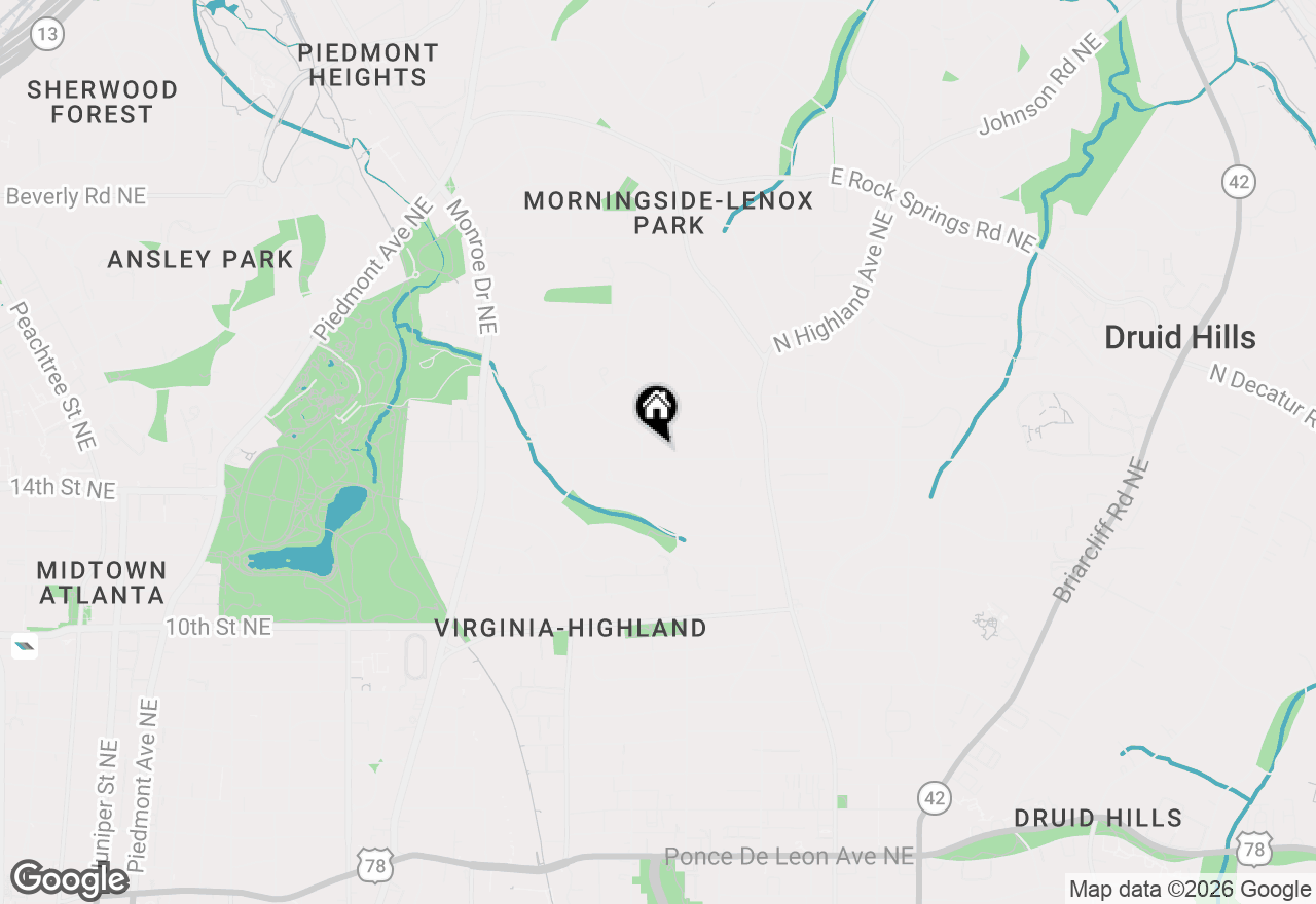 Map of 832 Amsterdam Avenue, Atlanta, GA 30306