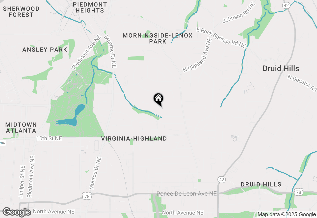 Map of 855 Highland Terrace Ne, Atlanta, GA 30306