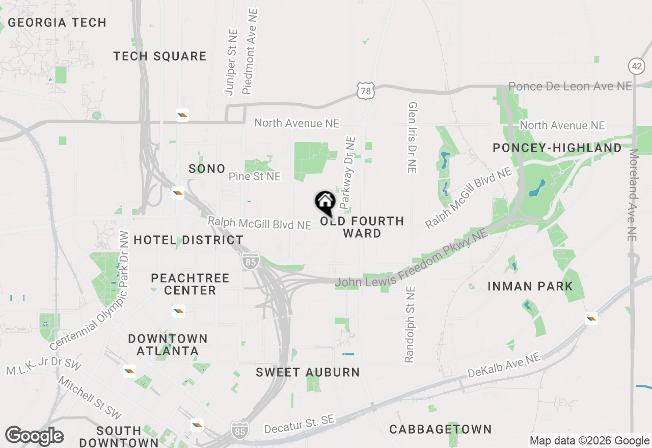 Map of 384 Ralph Mcgill Boulevard Ne #308, Atlanta, GA 30312