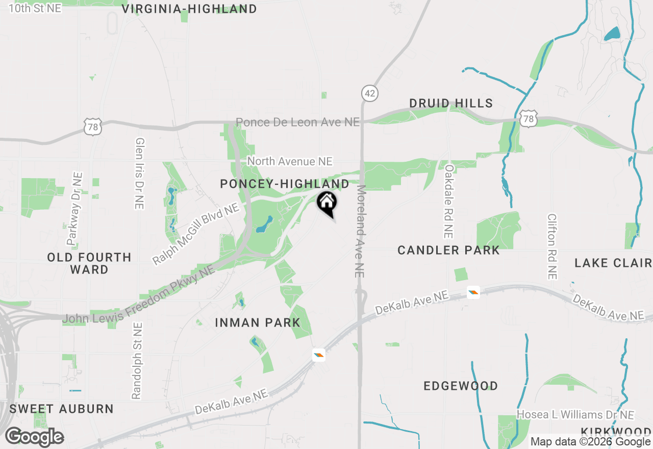 Map of 452 Sinclair Avenue Ne, Atlanta, GA 30307