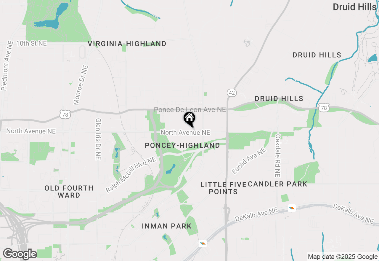 Map of 1008 North Avenue Ne, Atlanta, GA 30306