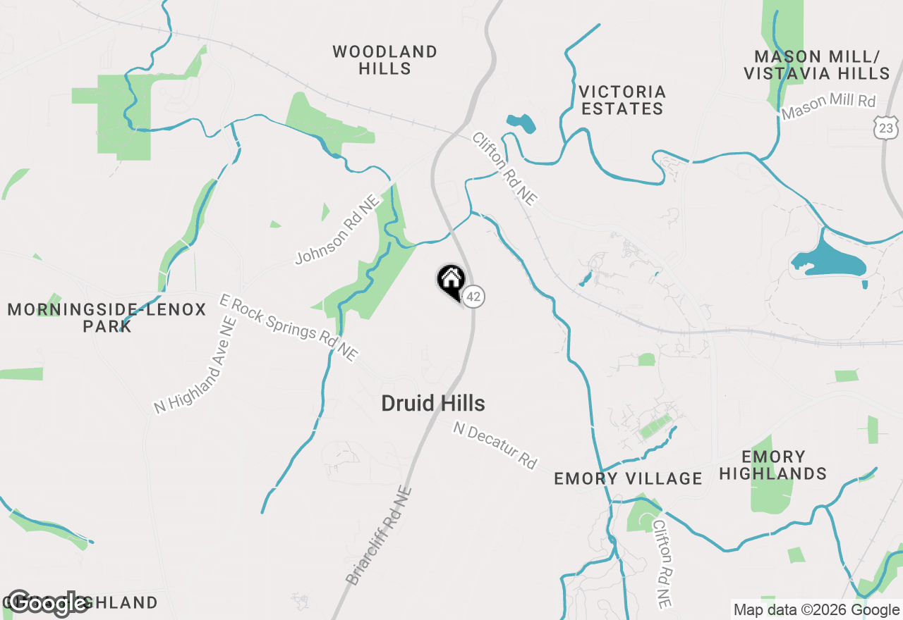 Map of 1245 Briar Hills Drive Ne, Atlanta, GA 30306