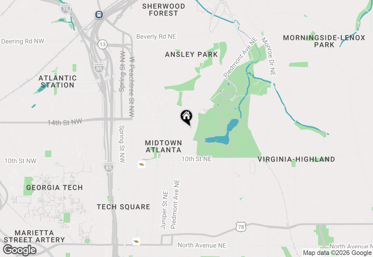 Map of 244 13th Street Ne #105, Atlanta, GA 30309