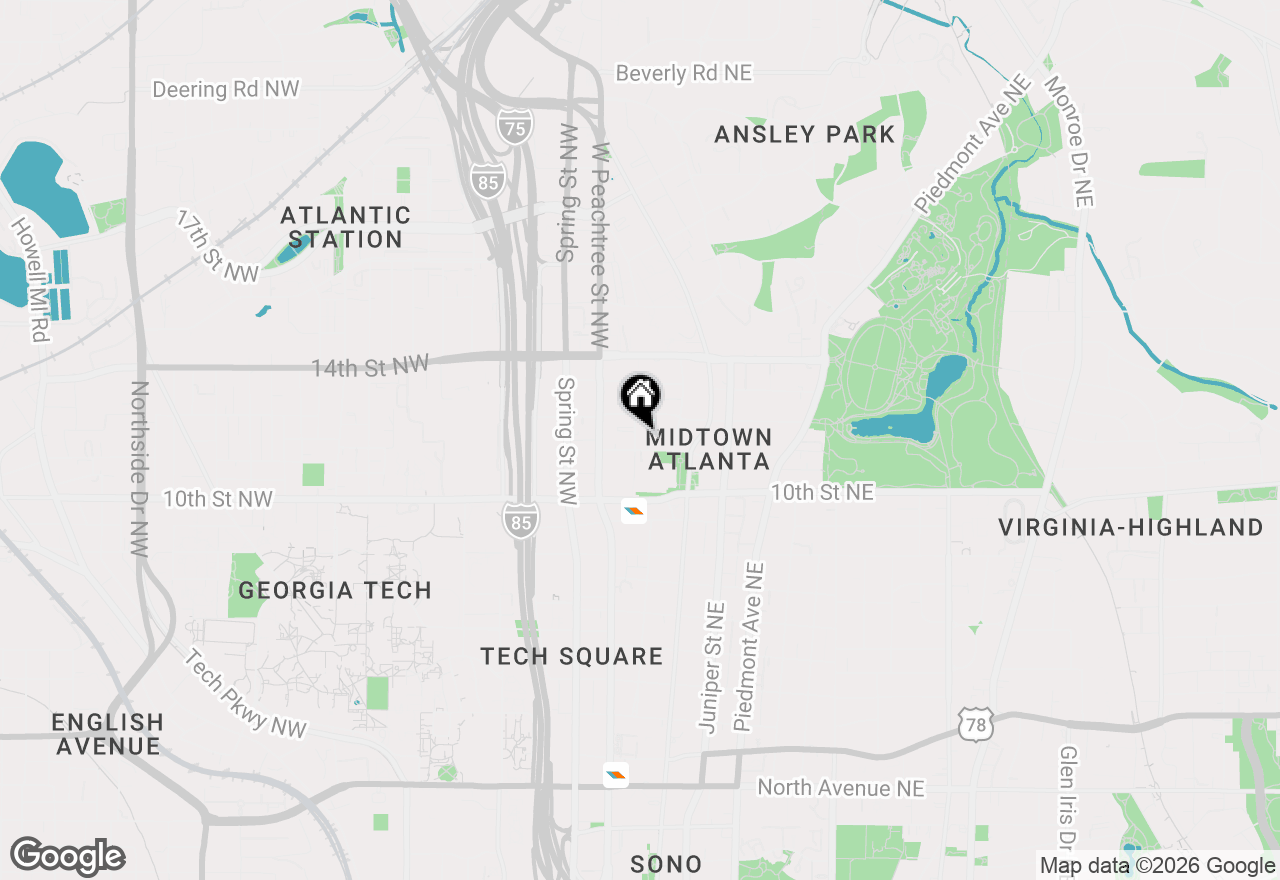 Map of 1075 Ne Peachtree Walk #A517, Atlanta, GA 30309