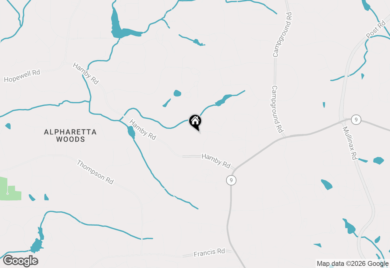 Map of 3640 Hamby Oaks Drive, Alpharetta, GA 30004