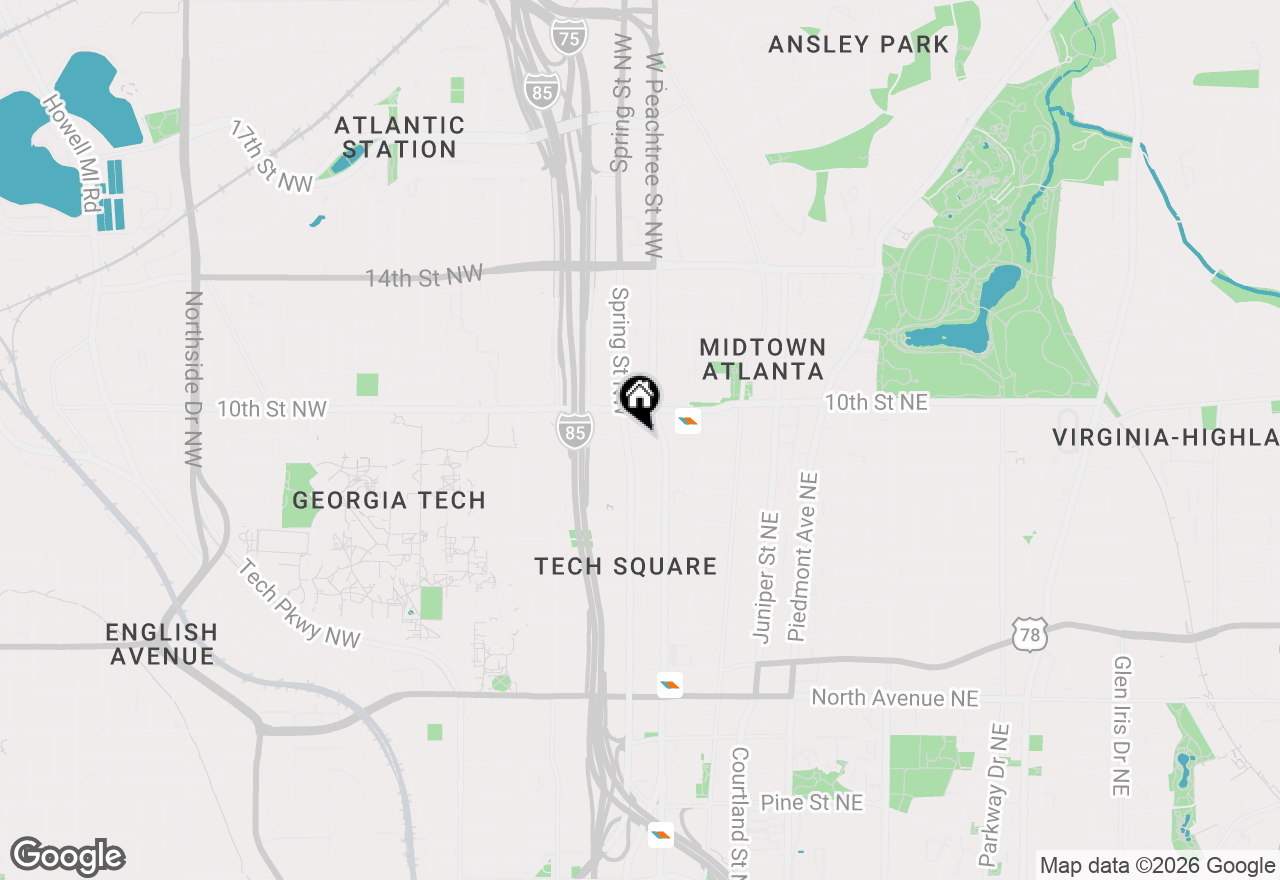 Map of 44 Peachtree Place Ne #822, Atlanta, GA 30309