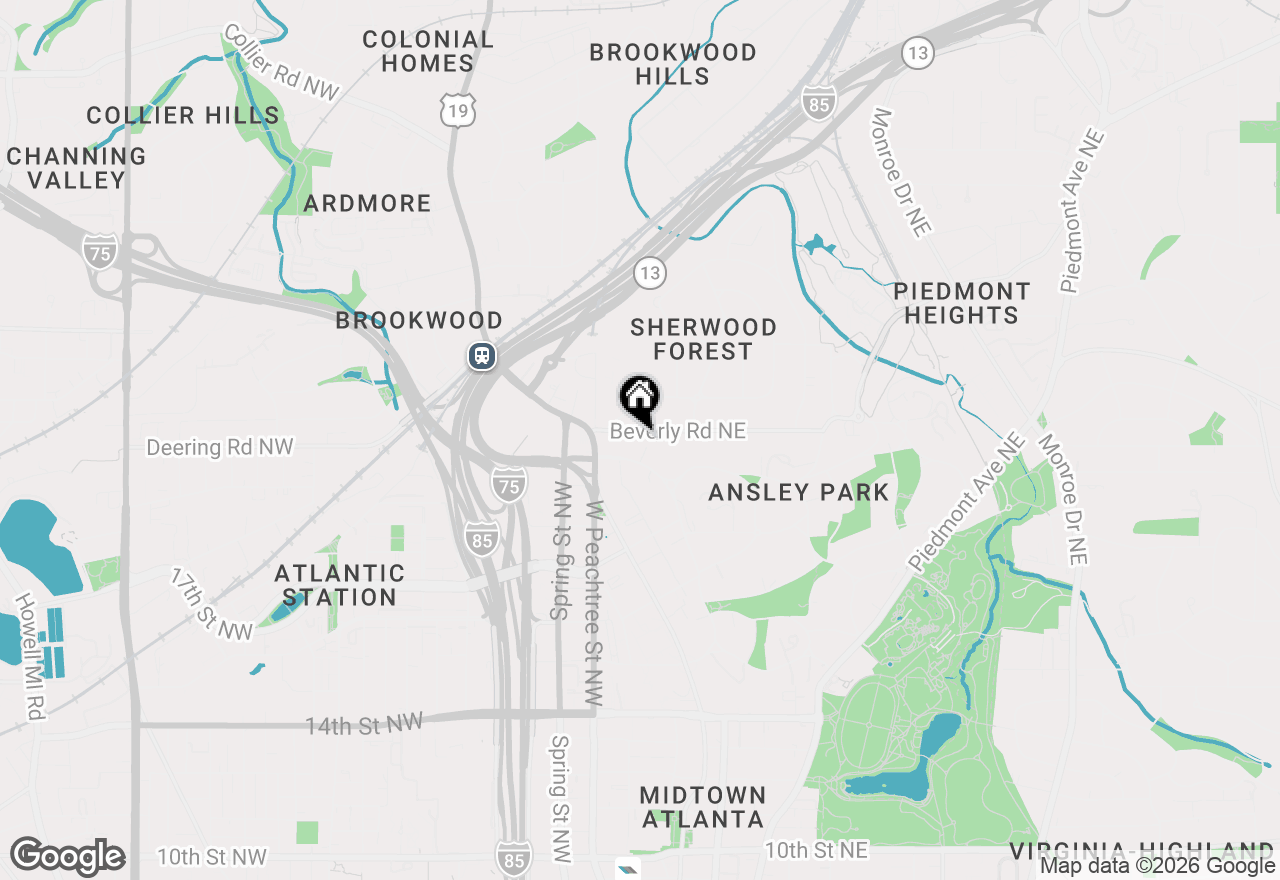 Map of 55 Beverly Road Ne, Atlanta, GA 30309