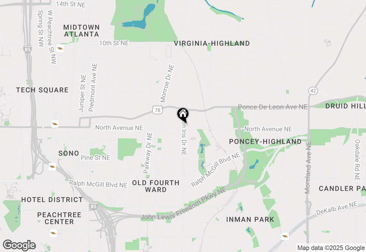 Map of 620 Glen Iris Drive Ne #313, Atlanta, GA 30308