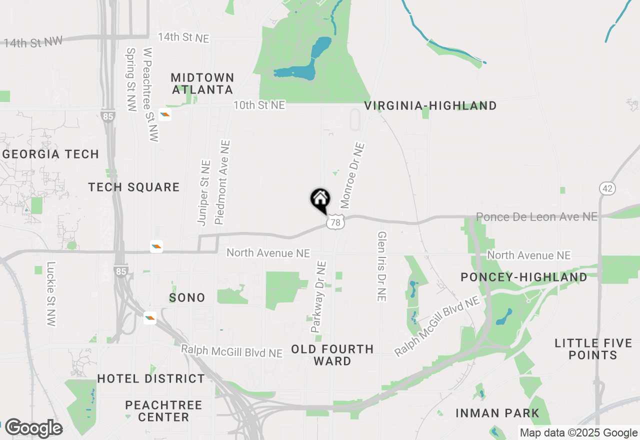 Map of 696 Charles Allen Rd. Avenue Ne, Atlanta, GA 30308