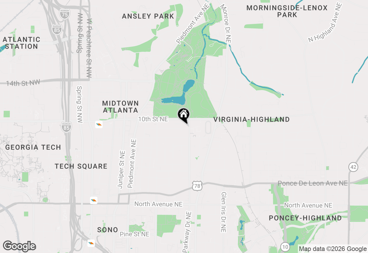Map of 414 9th Street Ne, Atlanta, GA 30309
