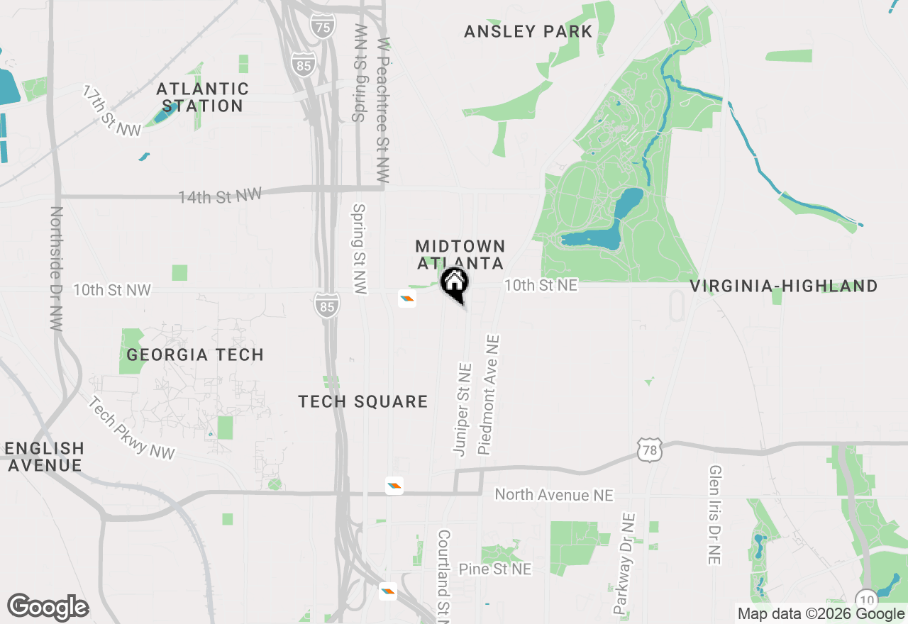 Map of 943 Peachtree Street Ne #1915, Atlanta, GA 30309