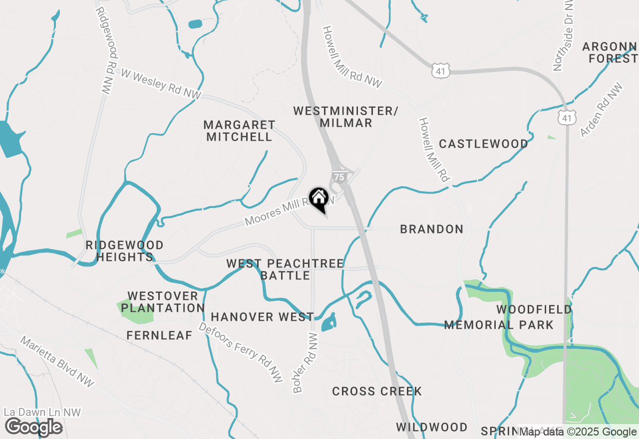 Map of 1225 West Wesley Road Nw, Atlanta, GA 30327