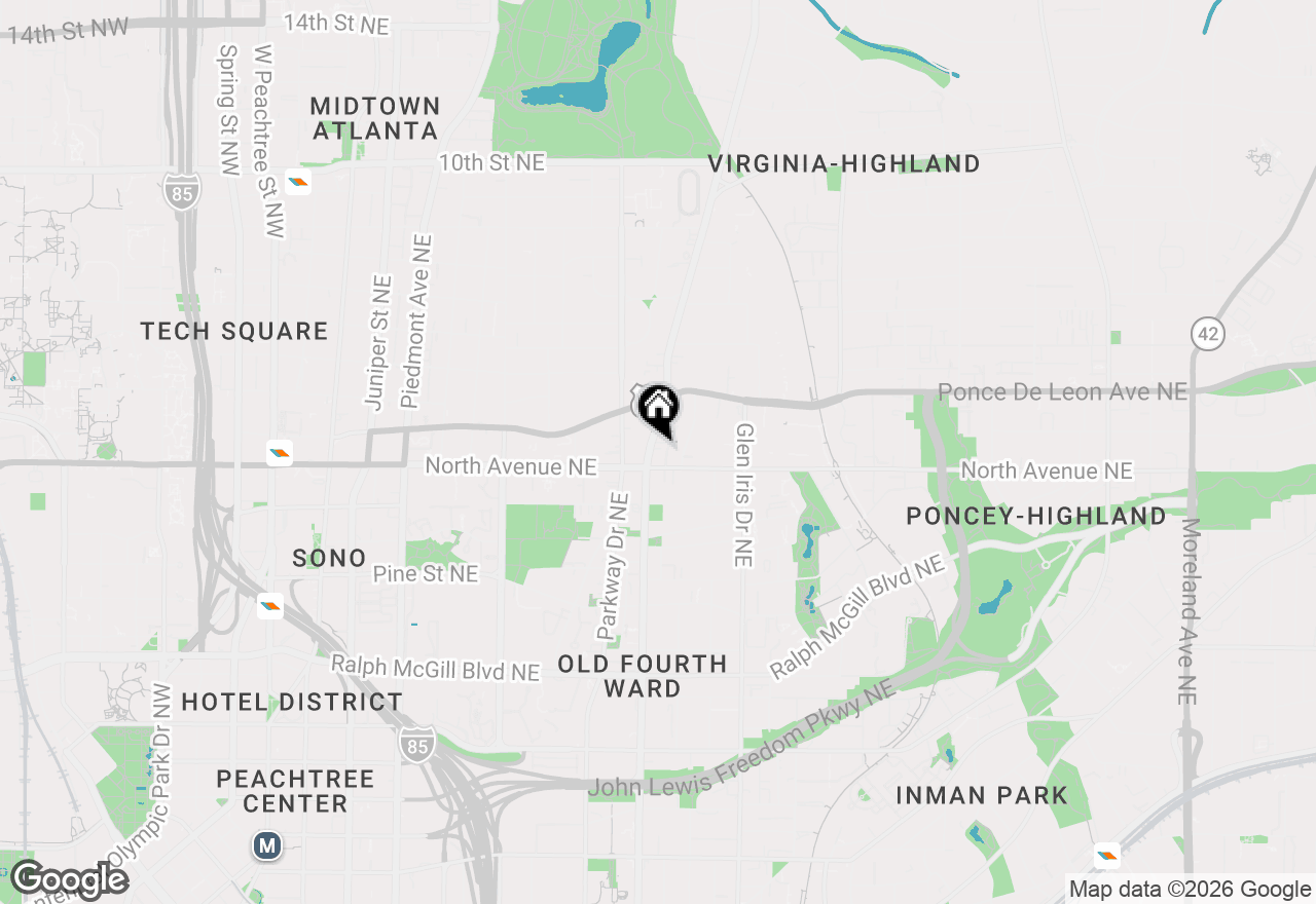 Map of 629 Boulevard Ne, Atlanta, GA 30308