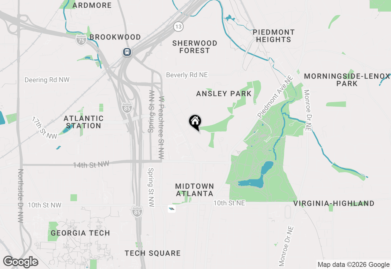 Map of 34 Peachtree Circle Ne, Atlanta, GA 30309