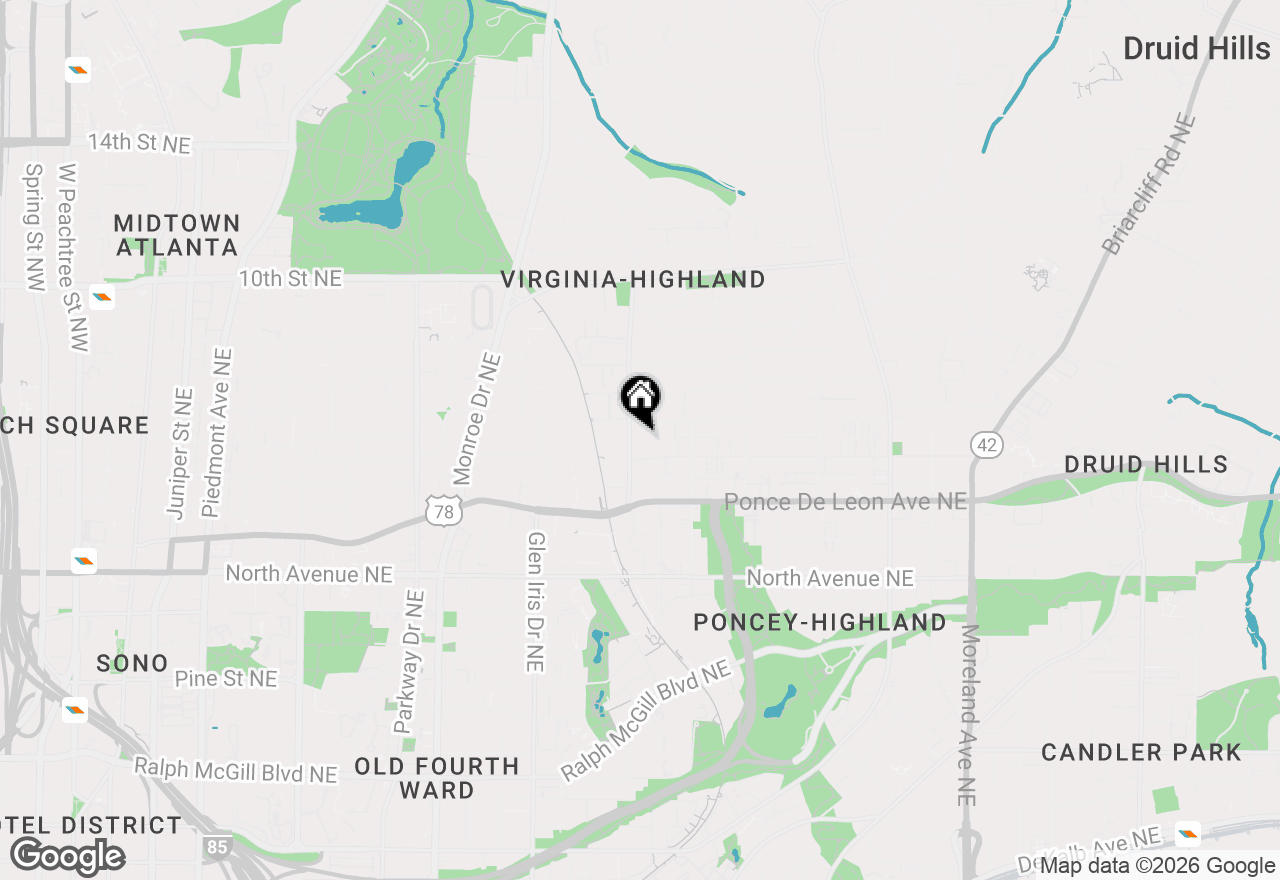 Map of 785 Ponce De Leon Place Ne #9, Atlanta, GA 30306