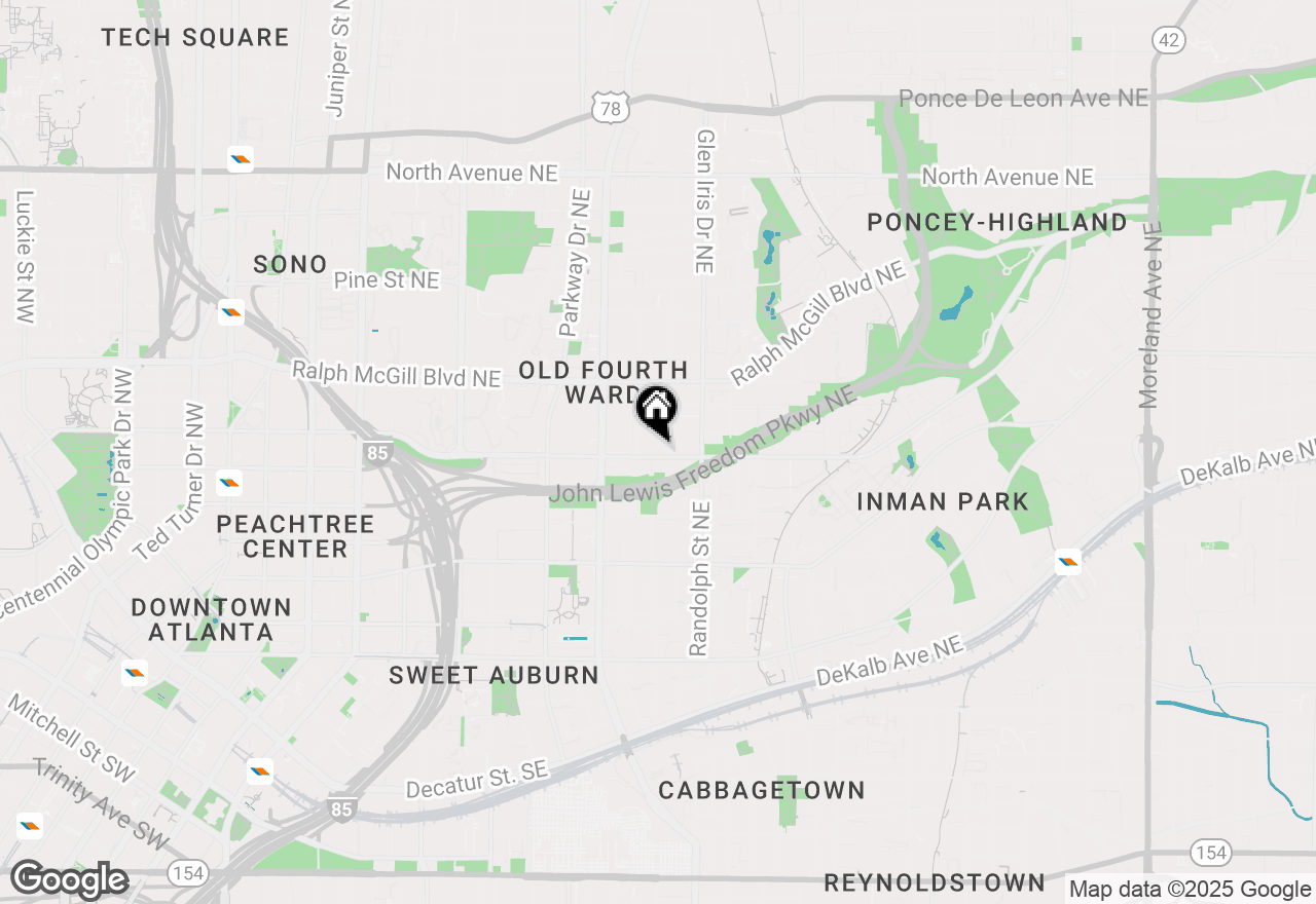 Map of 536 Highland Avenue Ne #B, Atlanta, GA 30312